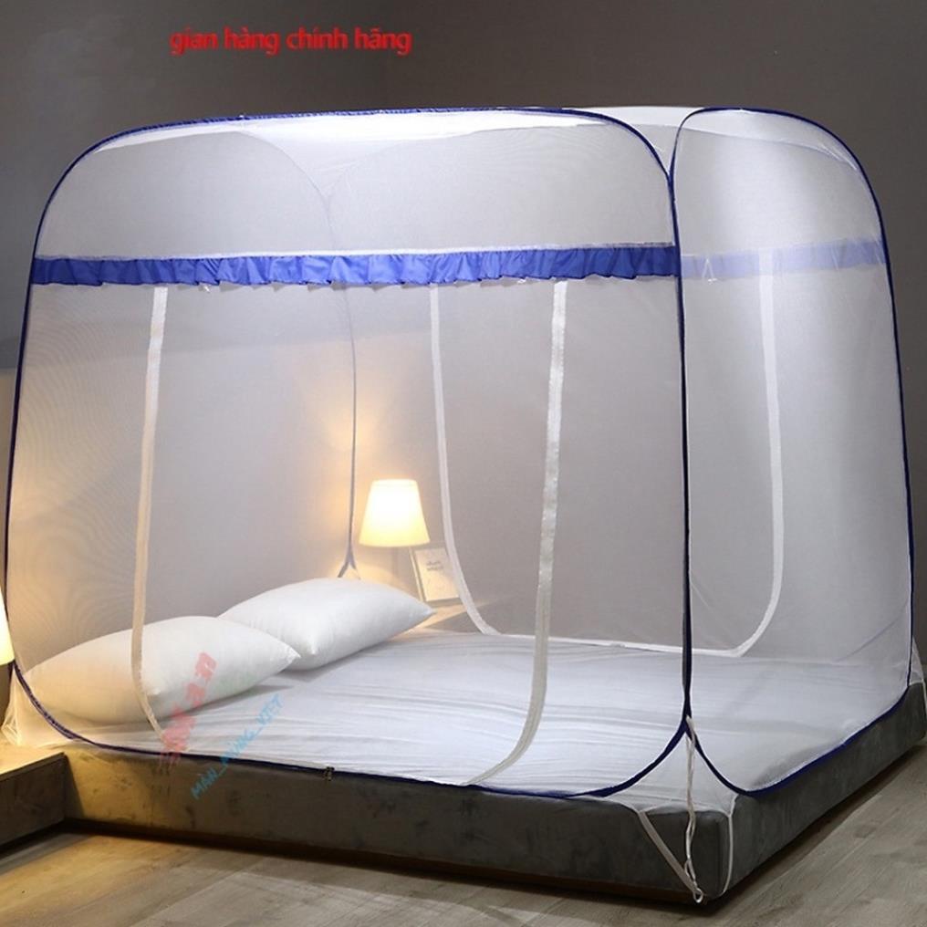 Màn chụp tự bung đỉnh vuông Anh Thu - Mẫu mùng chụp tự bung người lớn chống muỗi gấp gọn tiện dụng