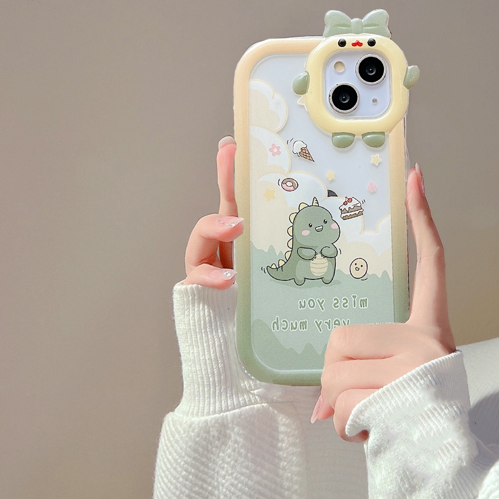 Ốp Điện Thoại Mềm Chống Sốc In Hình Khủng Long Dễ Thương Cho iPhone 14 11 12 13 Pro MAX 7 8 + 6s + XR 14 + XS MAX SE 2020 X
