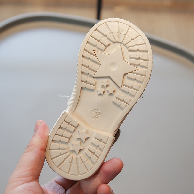 Vintage Dễ Thương Bé Gái Da Mềm Hoa Martin Giày Ngắn Dây Kéo Chống Trơn Trượt Sof0 Tuổi