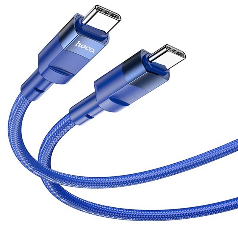 Cáp sạc nhanh 100W Hoco U106 Type-C sang Type-C dây bện Nylon bền bỉ cho Android dài 1.2M ( Xanh )