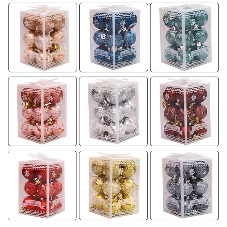 Set 12 quả châu đường kính 4cm hoạ tiết luxury