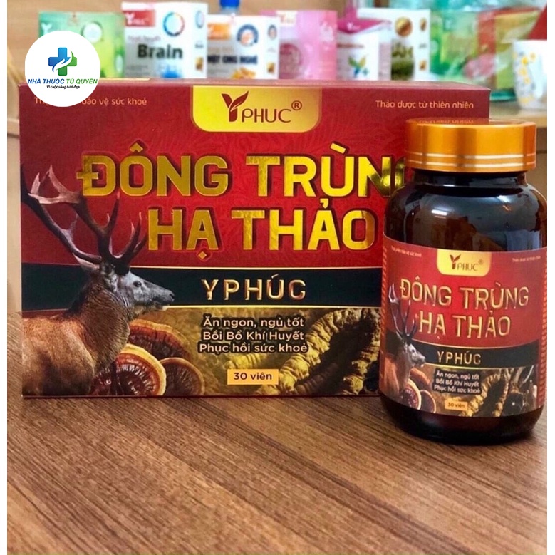 Đông Trùng Hạ Thảo Y Phúc giúp ăn ngon, ngủ tốt, bồi bổ khí huyết, phục hồi sức khoẻ, giảm strees Hộp 30 viên