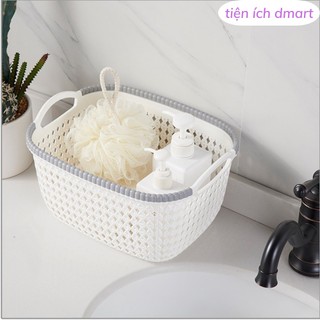 giỏ nhựa đựng đồ đan hoa 2 kích cỡ loại nhỏ , giỏ đựng đồ đa năng 3377