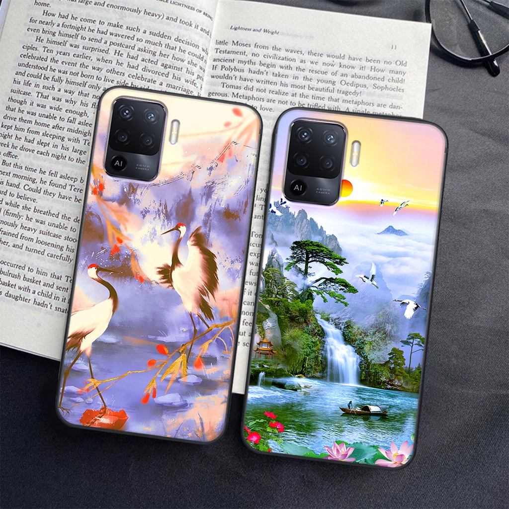 Ốp lưng Oppo A94 thư pháp phong cảnh , chữ an nhiên -ỐP GIÁ RẺ- CHẤT LƯỢNG