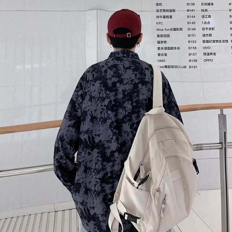 Áo Sơ Mi Tay Dài Dáng Rộng In Họa Tiết Phong Cách Hip Hop Thời Trang Cho Nam Giới Size M-3XL