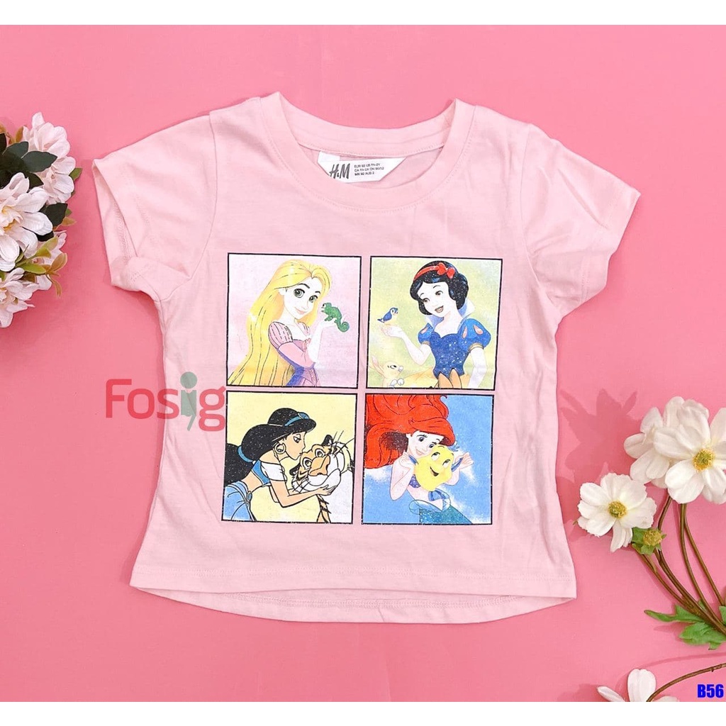 Áo Thun Tay Ngắn Bé Gái - Hồng Công Chúa, Hồng MLP, Navy Công Chúa, Trắng Dream Team