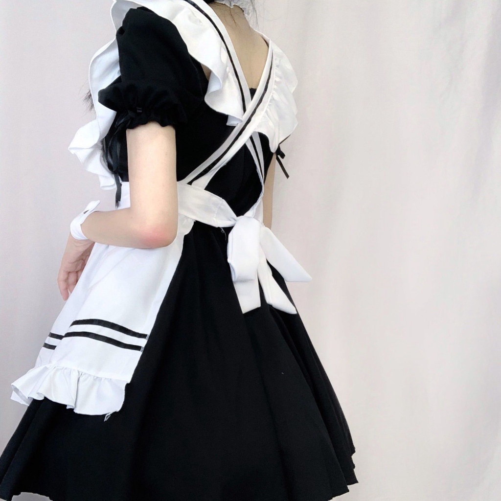 Cute Lolita French Maid Dress Sexy cos Cute Student Japanese Style Girls Woman Anime Cosplay Black White Dress Party Costumes Daily