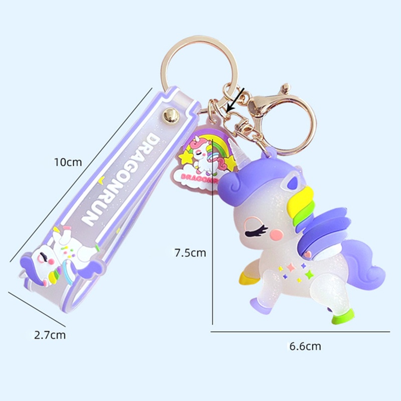 Hoạt Hình Móc Khóa Hình Kỳ Lân Nhiều Màu Đáng Yêu