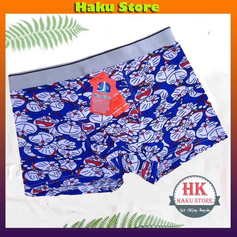 Combo 5 quần lót nam cute hoạt hình thun lạnh đáng yêu, Quần sịp doraemon nam co dãn thoải mái, thoáng mát