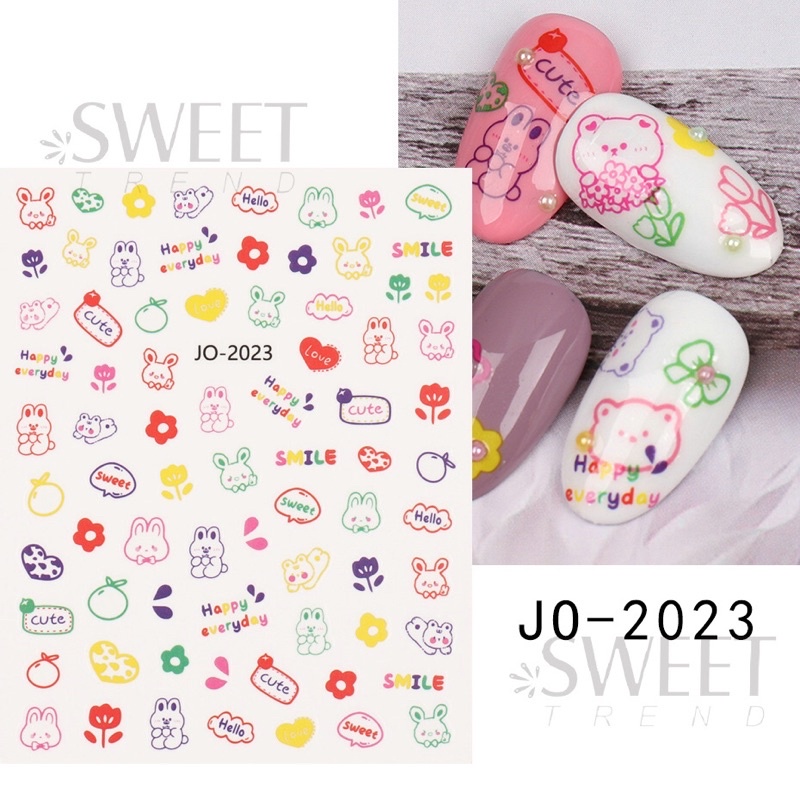 Sticker Hoạt hình cute trang trí móng tay/sổ, miếng dán trang trí