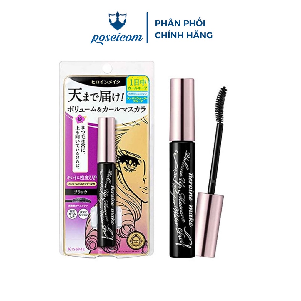 Mascara Chuốt Mi Siều Dày Kissme Heroine Make Volume Up Mascara Super Waterproof 6g