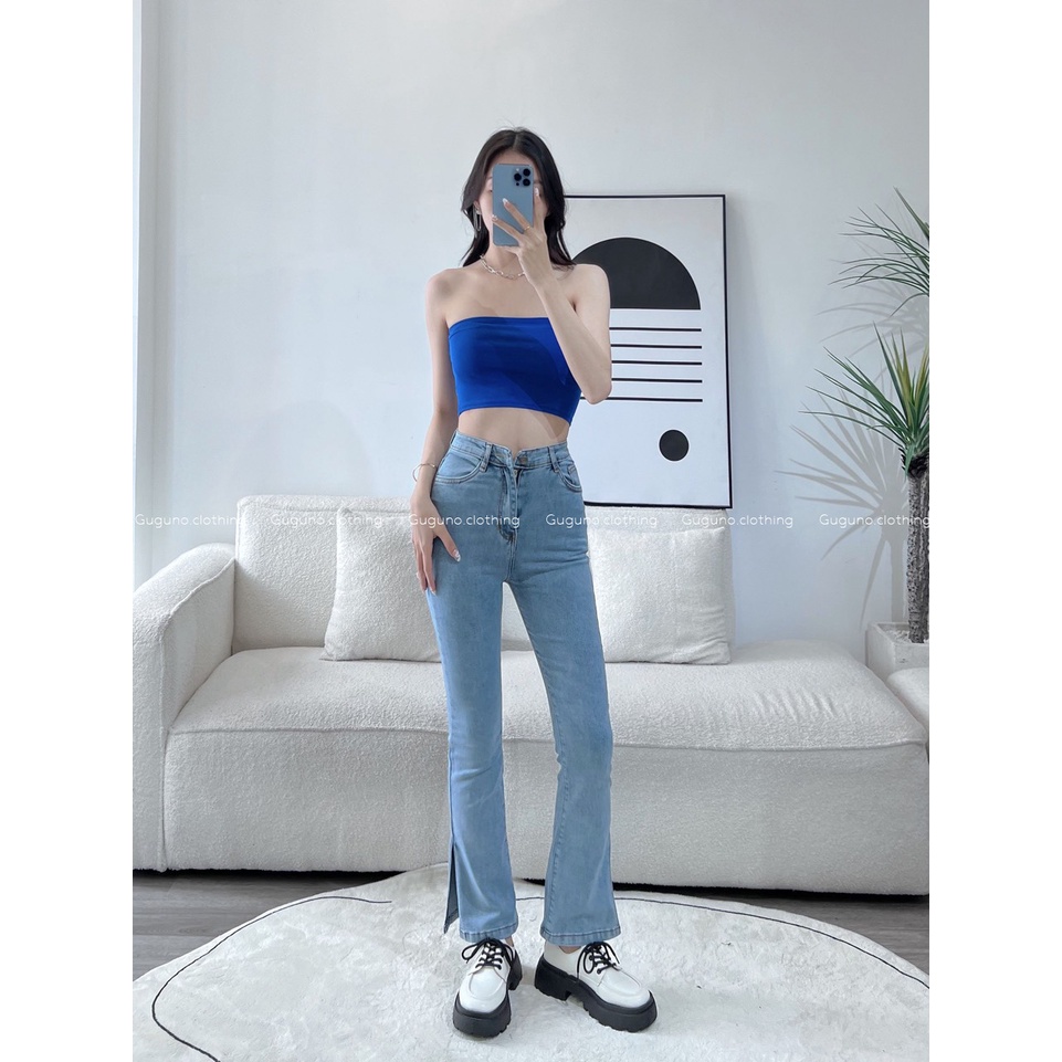 Quần jeans nữ ôm ống loe Guguno