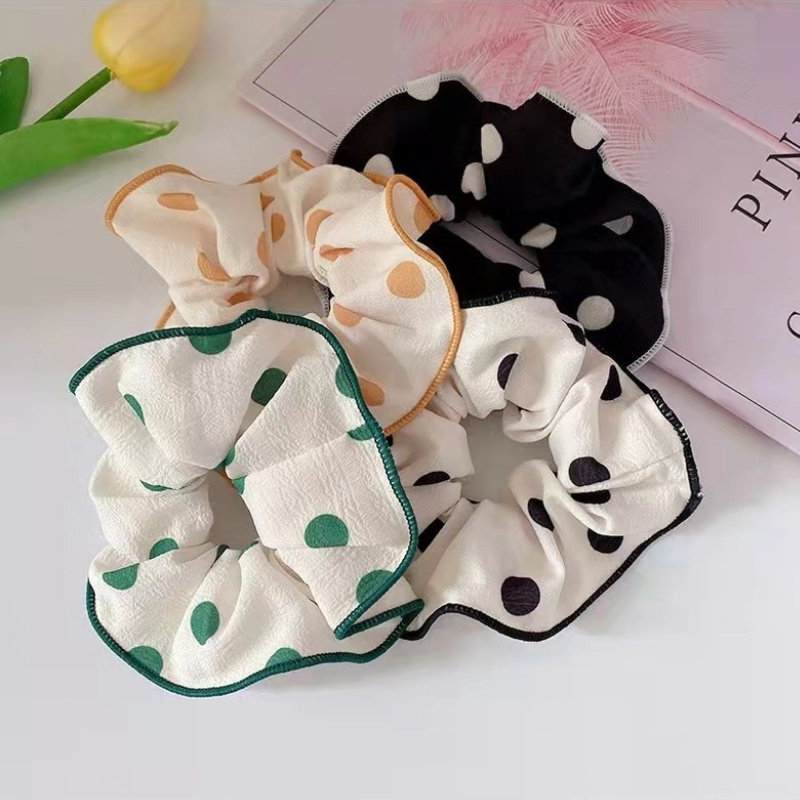 Dây Cột Tóc Cao Su Bản Lớn In Hình Mặt Cười Màu Trắng Đen Dễ Thương Cho Nữ