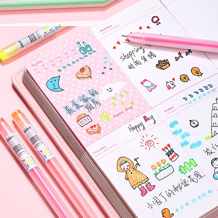 Bút gel Resun ngòi 0.5mm viết calligraphy tiêu đề sổ tay bullet journal nhiều màu cao cấp - Lion House