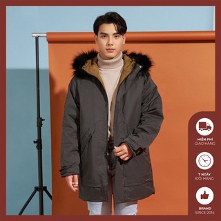 Áo khoác phao nam trần bông dày dặn cao cấp đẹp Độc menswear phối mũ lông tháo rời thiết kế kín gió - AK340