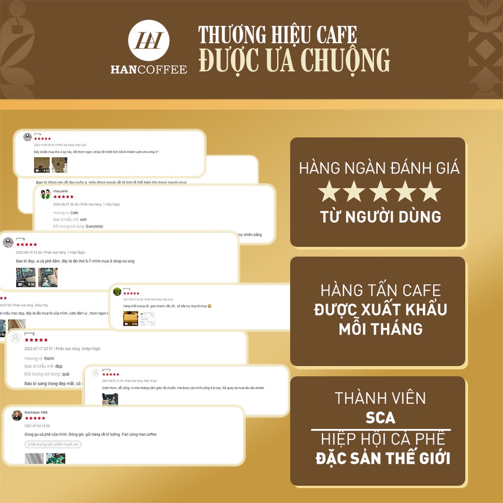 Cà Phê HANCOFFEE Cao Cấp Original Pour Over Nguyên Chất Hương Trái Cây Vị Chua Ngọt Hoa Quả Túi 500g - HN100AH2