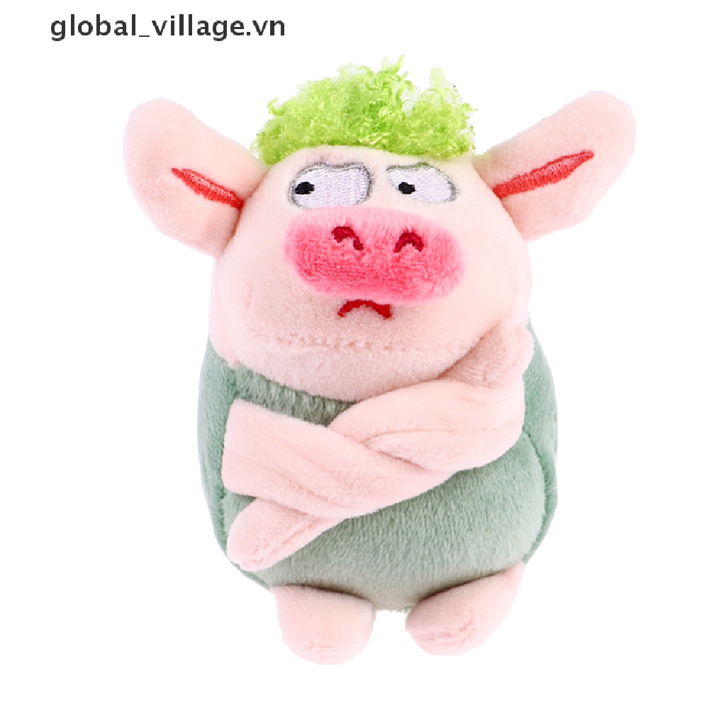 1 Chú Heo Nhồi Bông Màu Xanh Lá Cây Giận Dữ Nhồi Bông Mềm Mại Trang Trí Túi Xách / Móc Khóa