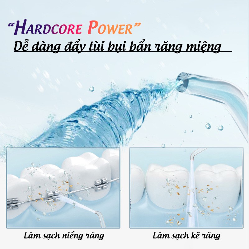 Máy tăm nước cầm tay TẶNG 4 ĐẦU Máy tăm nước nha khoa Siêu Sạch, Chăm Sóc Răng Miệng Sạch Sẽ Bảo Hành 6 Tháng QStore