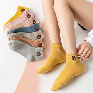 Combo 10 Đôi Tất Gấu Cổ Ngắn Dễ Thương (10 Màu)