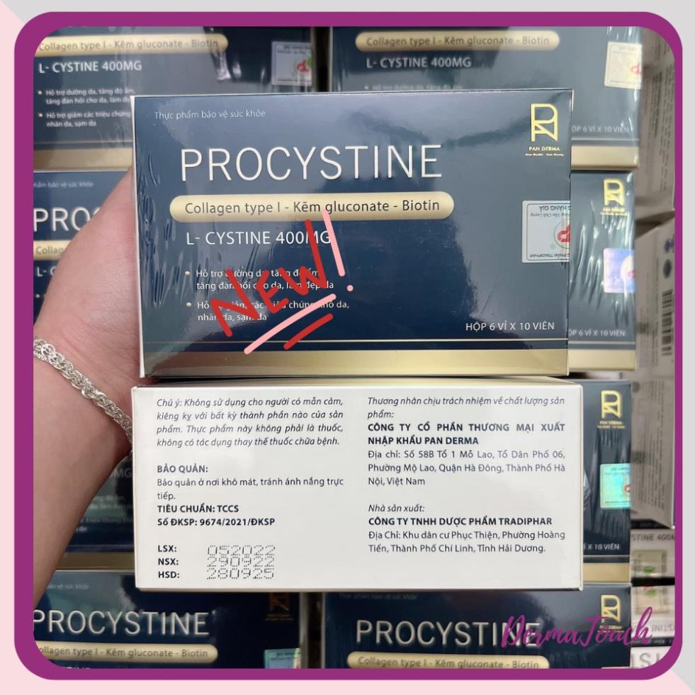 Procystine Viên uống giảm mụn trắng da đẹp tóc Procystine 60 viên Mẫu mới