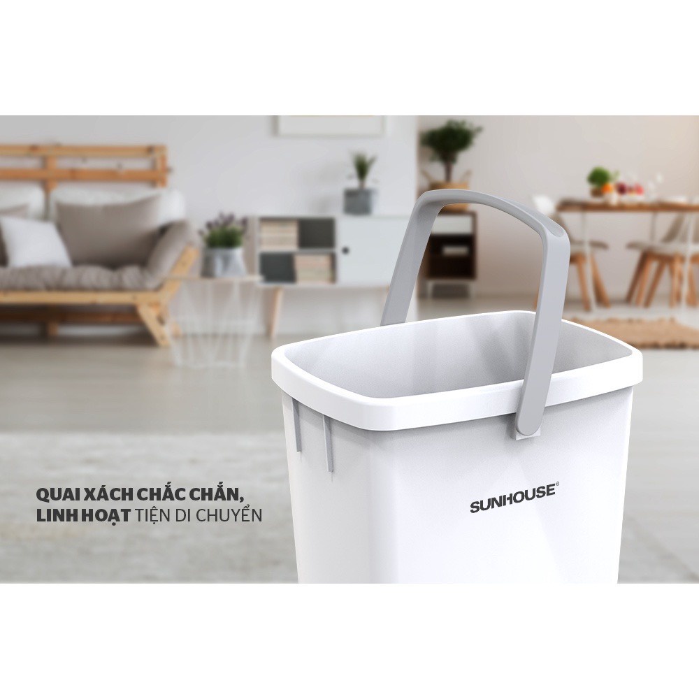 Thùng rác chữ nhật có nắp bấm Sunhouse KS-TR12LP và không nắp Sunhouse KS-TR12P