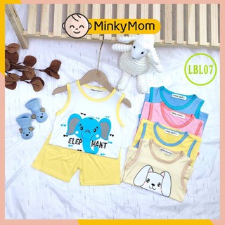 [LBL07] Bộ Ba Lỗ Thun Lạnh MINKY MOM CÓ SIZE ĐẠI In Hình Animal, Mềm Mịn, Thoáng Mát, Thấm Hút Mồ Hôi, Chuẩn Đẹp Cho Bé