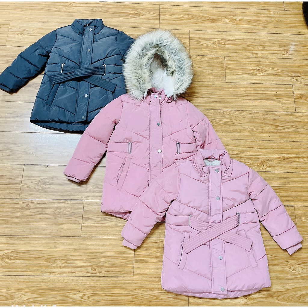 Áo khoác Parka phao buộc eo PRIMAR và áo OLAVY xuất dư xịn lỗi nhẹ cho bé gái
