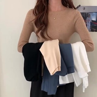 Áo len lông cừu dài tay cổ thuyền basic xinh