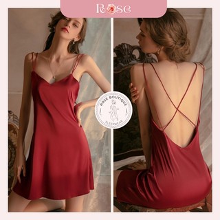 Váy Ngủ Lụa 2 Dây Hở Lưng Quyến Rũ