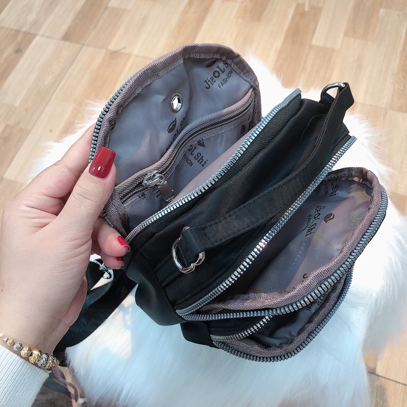 Túi xách nữ đeo chéo chất vải dù M43 có nhiều ngăn