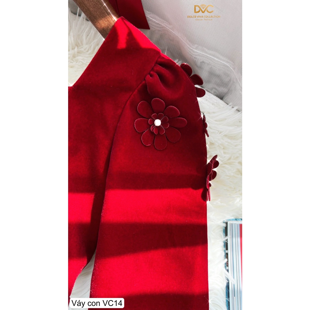 Váy nhungthiết kế cao cấp cho bé gái vc14-dvc - ảnh sản phẩm 4