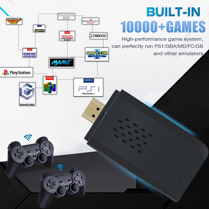 Máy Chơi Game Cầm Tay Không Dây Cổ Điển 4K 10000 Trò Chơi