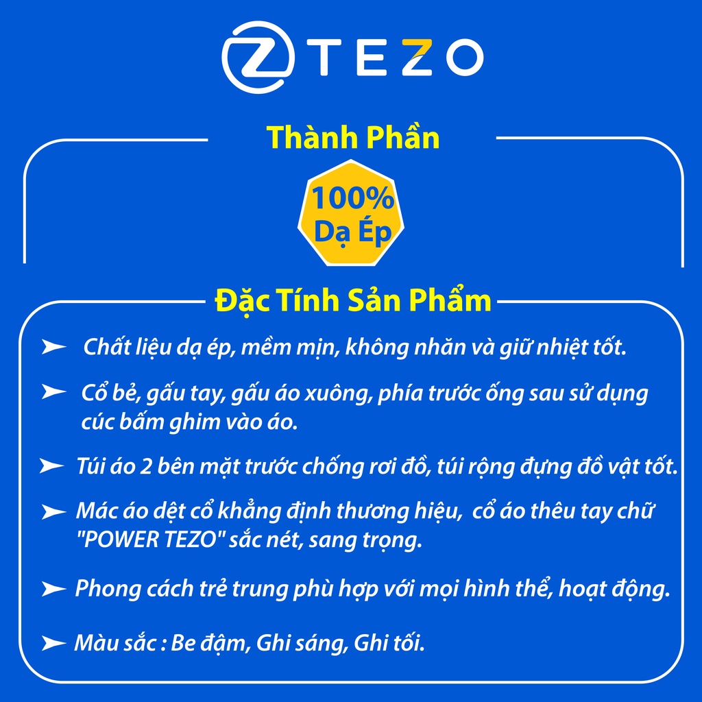 Áo dạ nam Tezo khoác dạ ép thiết kế cổ bẻ cao cấp hoạ tiết thêu tay áo 22ADCT001