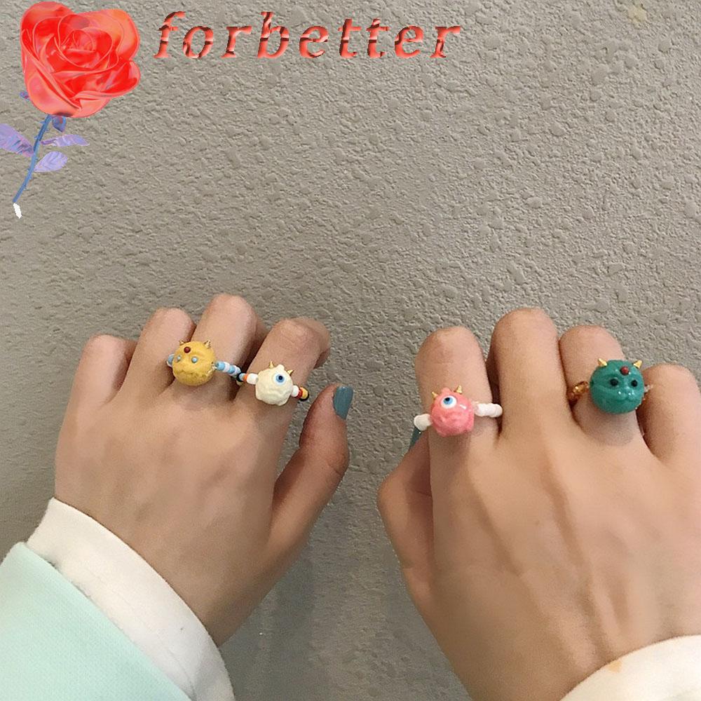 Nhẫn Đeo Ngón Tay Hình Đầu Động Vật Hoạt Hình Vui Nhộn Thời Trang Mùa Hè Phong Cách Hàn Quốc