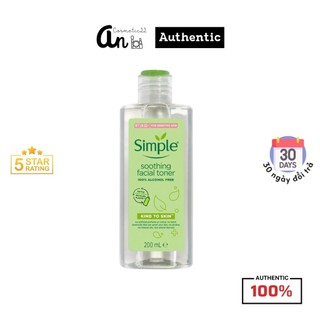 Nước Hoa Hồng Simple Kind To Skin Soothing Facial Toner 200ml - Mẫu Mới cho da nhạy cảm, da học sinh mới lớn