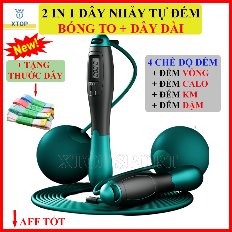 Dây nhảy thể dục giảm cân XTOP, Dây nhảy không dây có bóng hiệu quả hỗ trợ luyện tập thể dục T110