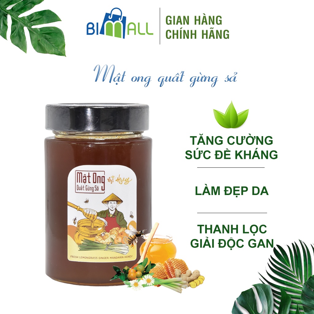 Mật ong quất gừng sả BIMALL 500gr tăng cường sức đề kháng