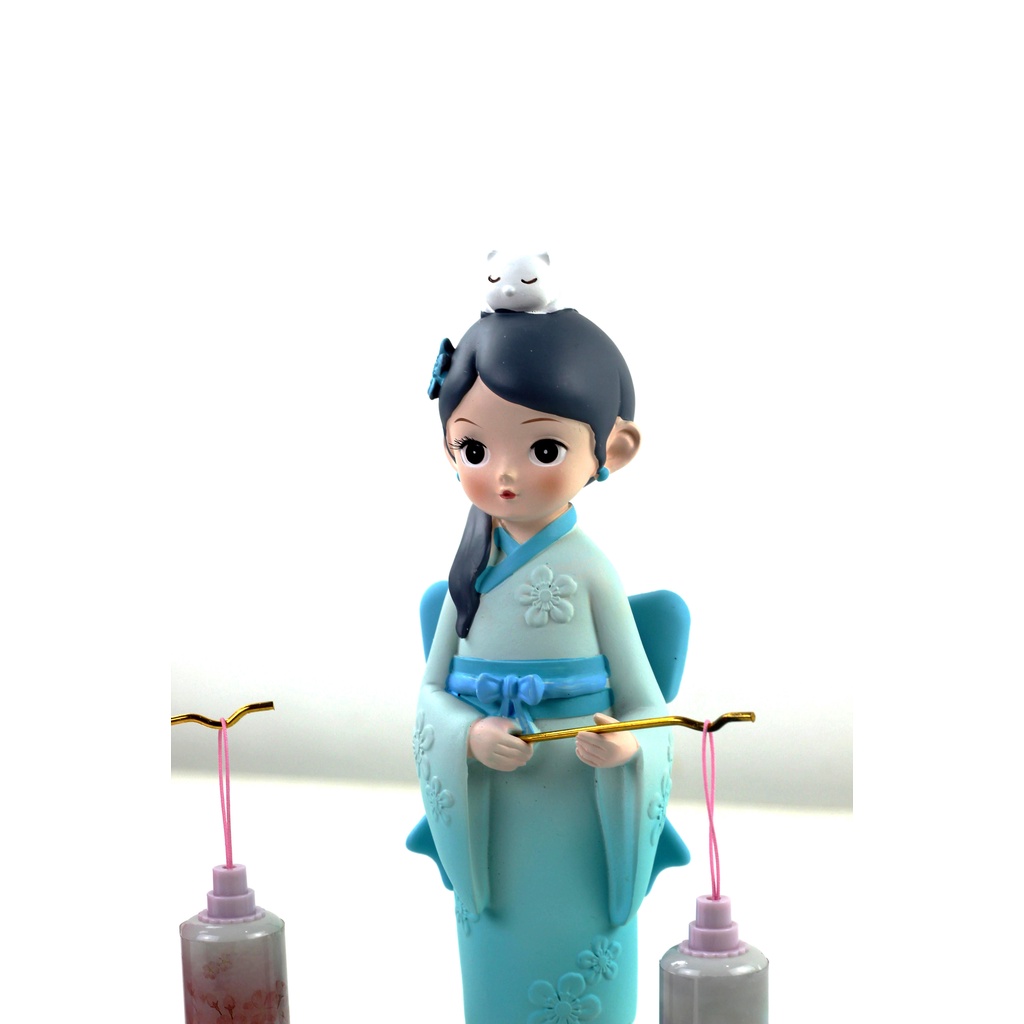 Tượng Thiếu Nữ Cổ Trang Cầm Lồng Đèn 3xD. Tượng Nhựa Thông cao cấp an toàn, không độc hại. (Hàng Sẵn TP.HCM)