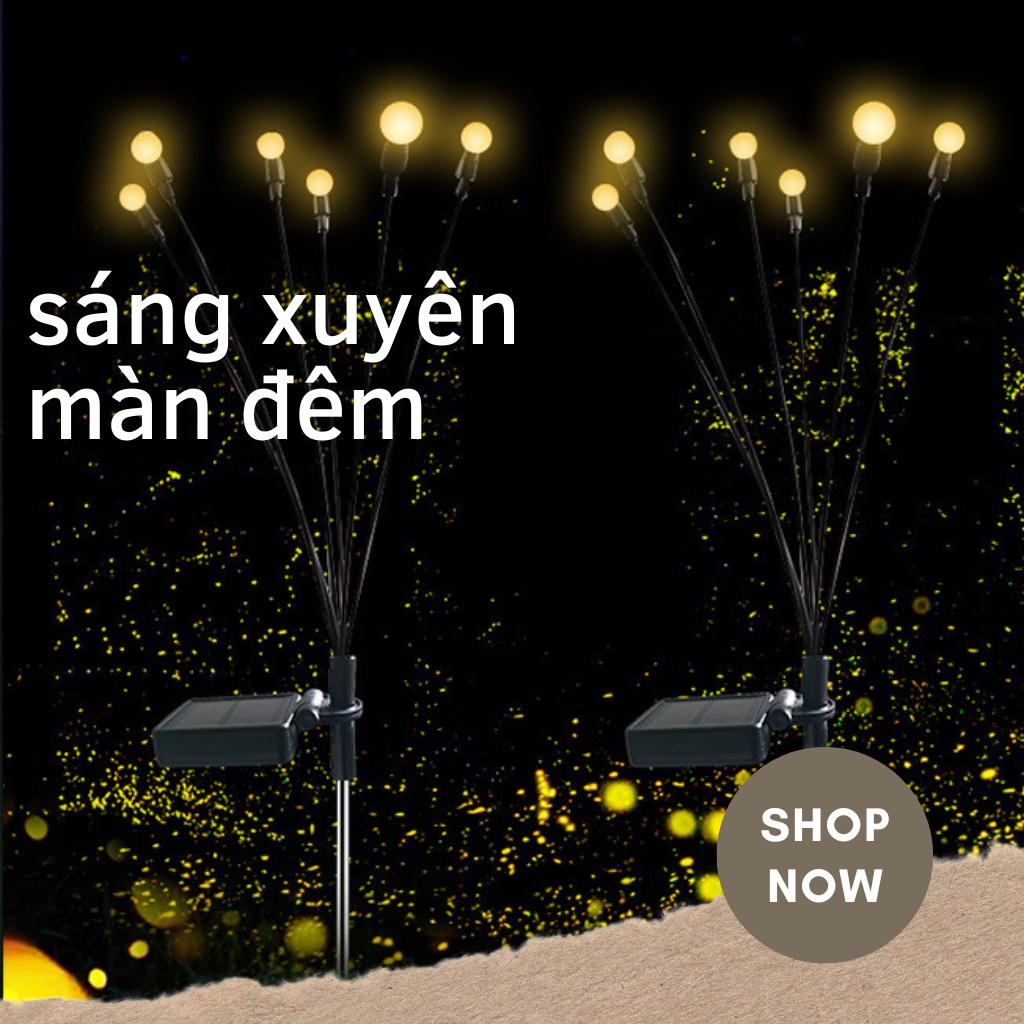 Đèn led ngoài trời, Đèn đom đóm năng lượng mặt trời, đèn trang trí sân vườn