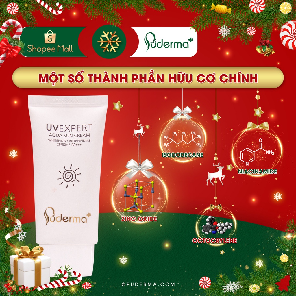 Kem chống nắng Hàn Quốc Puderma SPF50 dưỡng ẩm trắng da 60ml