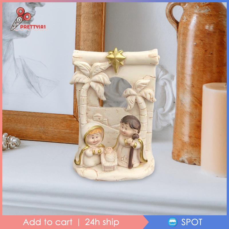 [Prettyia1] Tượng Gia Đình Thánh Giáng Sinh Để Bàn Hoặc Trưng Bày Trang Trí