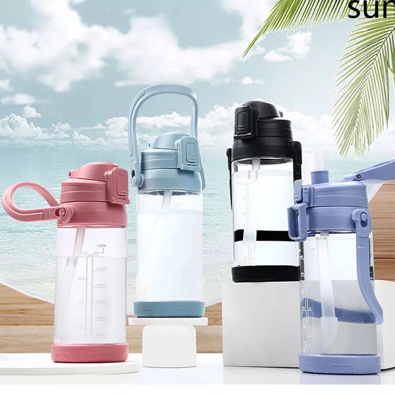 Công Suất Lớn Ống Hút Cốc Cốc Nhựa Thể Thao Ấm Siêu Tốc Đi Chơi Mang Lớn Ấm Siêu Tốc Nước Di Động 1800Ml-Mặt Trời. Vn