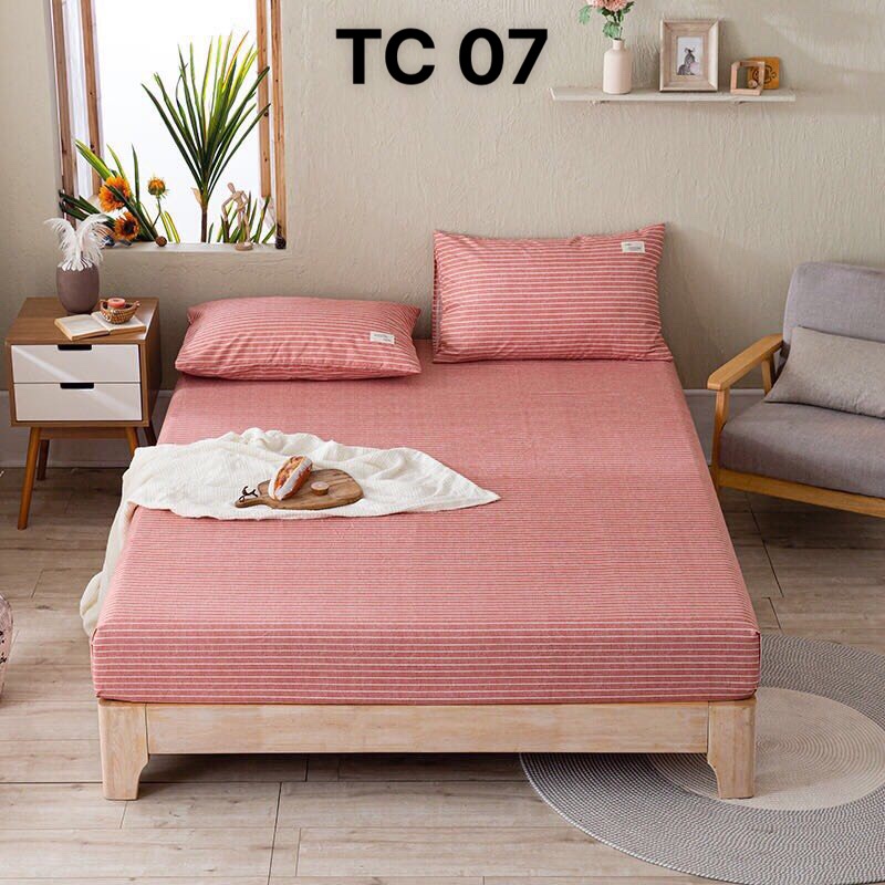 Bộ ga vỏ gối cotton tici MD.DECOR mẫu siêu đẹp miễn phí may bo chun mọi kích thước M4,M6,M8