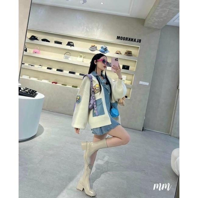 Boot chloe cổ cao đế răng cưa mũi vuông cao cấp