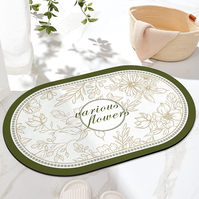 Vintage Bathroom Floor Mat Anti-skid Kitchen Water Absorption Floor Mat Wear-resistant Carpet
