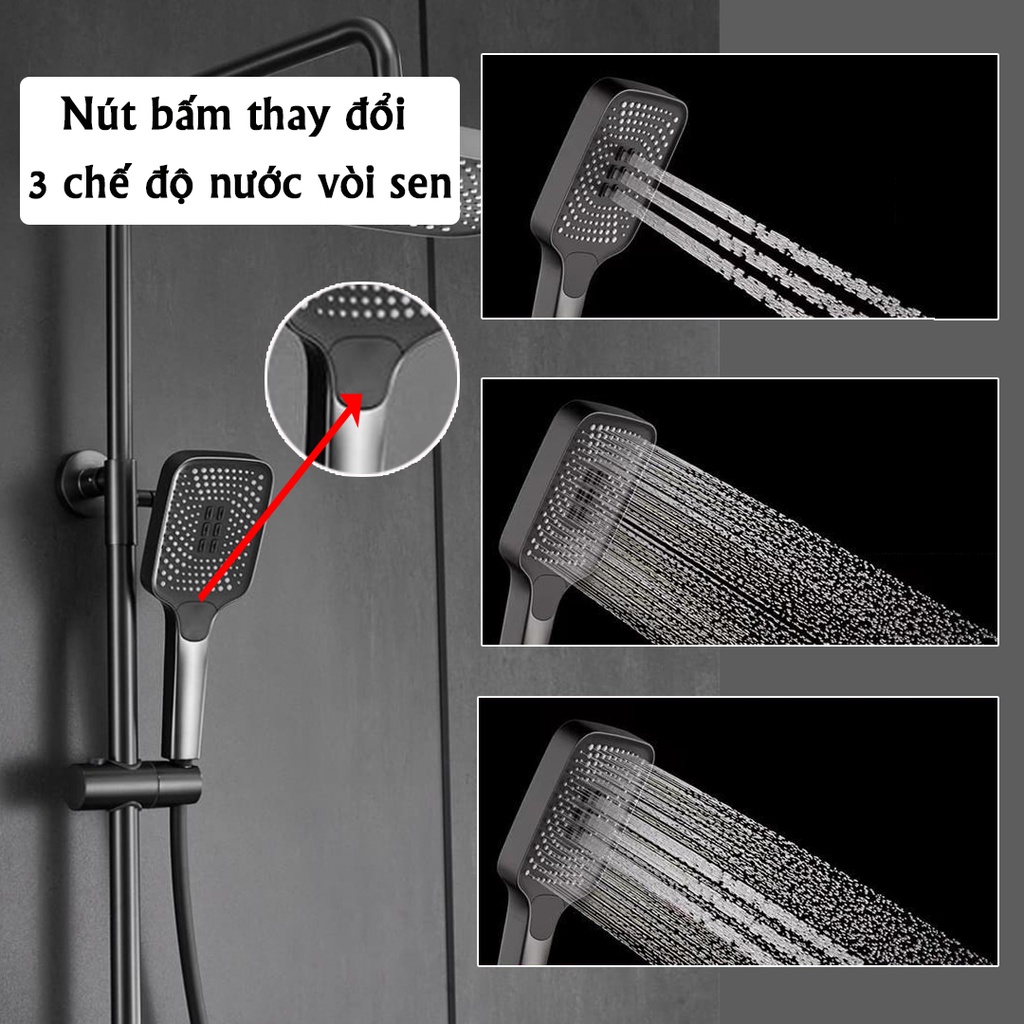 Bộ Sen Cây Vòi Sen Tắm Đứng Nóng Lạnh 4 Tính Năng Thác Nước Legaxi