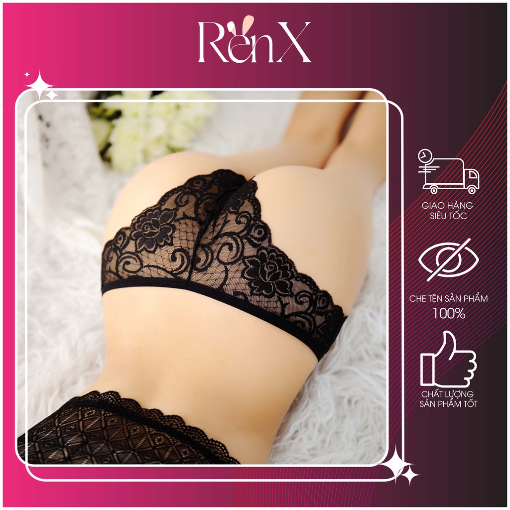 Quần Lót Ren Đính Nơ Cắt Viền Sexy - RenX - Q2013
