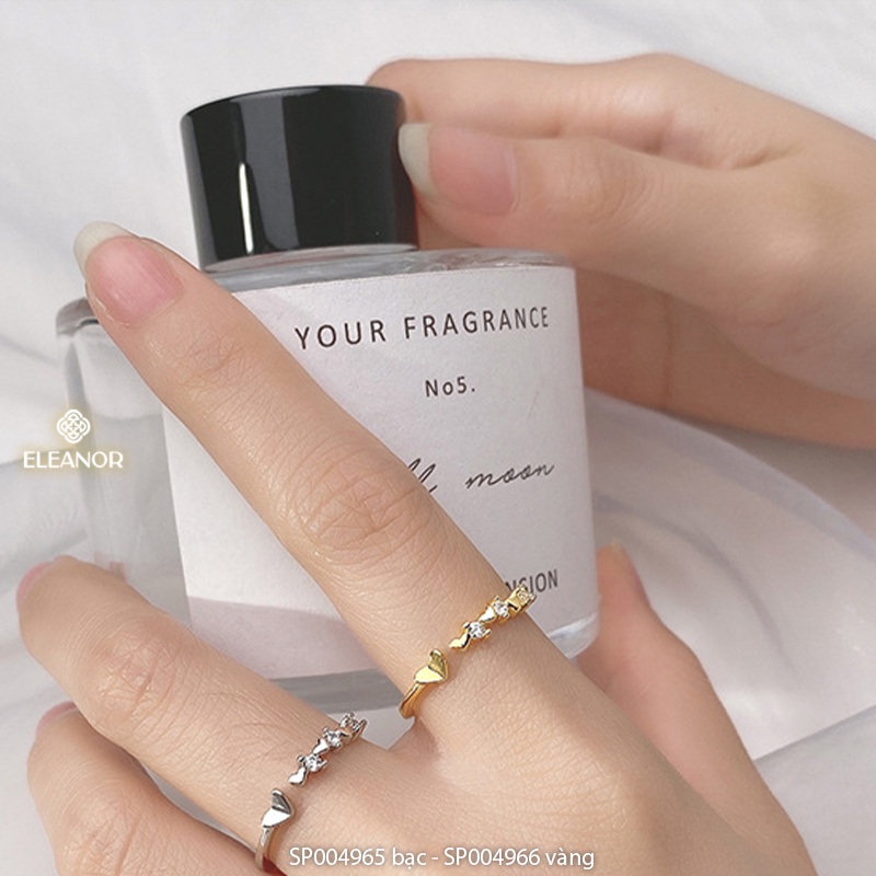 Dây chuyền nhẫn nữ bạc 925 Eleanor Accessories bộ trang sức hình trái tim đính đá phụ kiện trang sức 4965