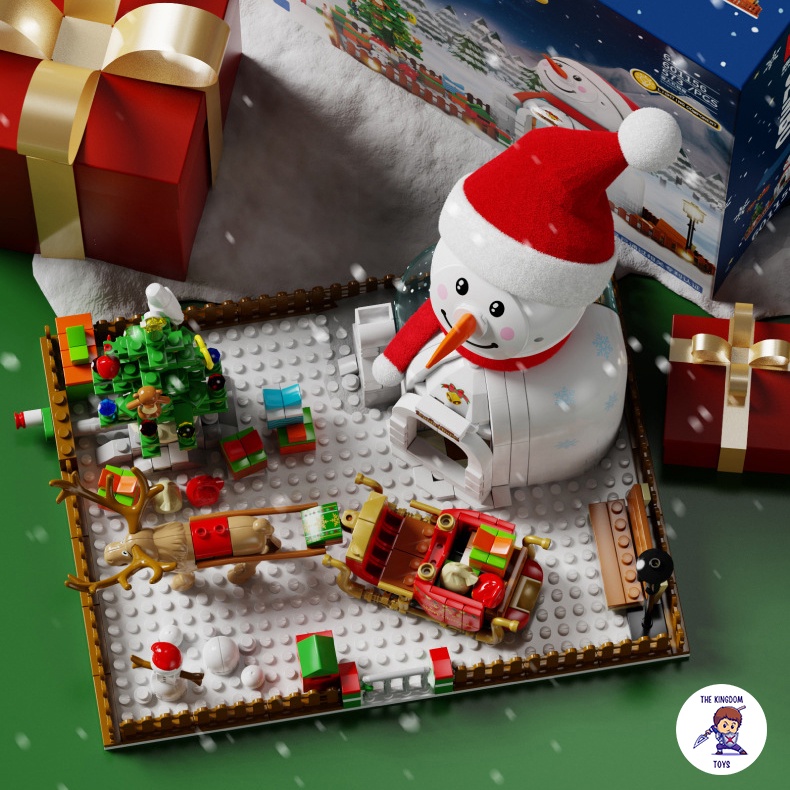 Đồ Chơi Lắp Ráp Giáng Sinh Noel Mô Hình Ngôi Nhà Ông Già Noel Phát Sáng Người Tuyết Cây Thông 601156