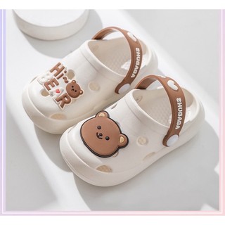 Dép sục crocs gấu cho bé trai bé gái siêu nhẹ chống trượt
